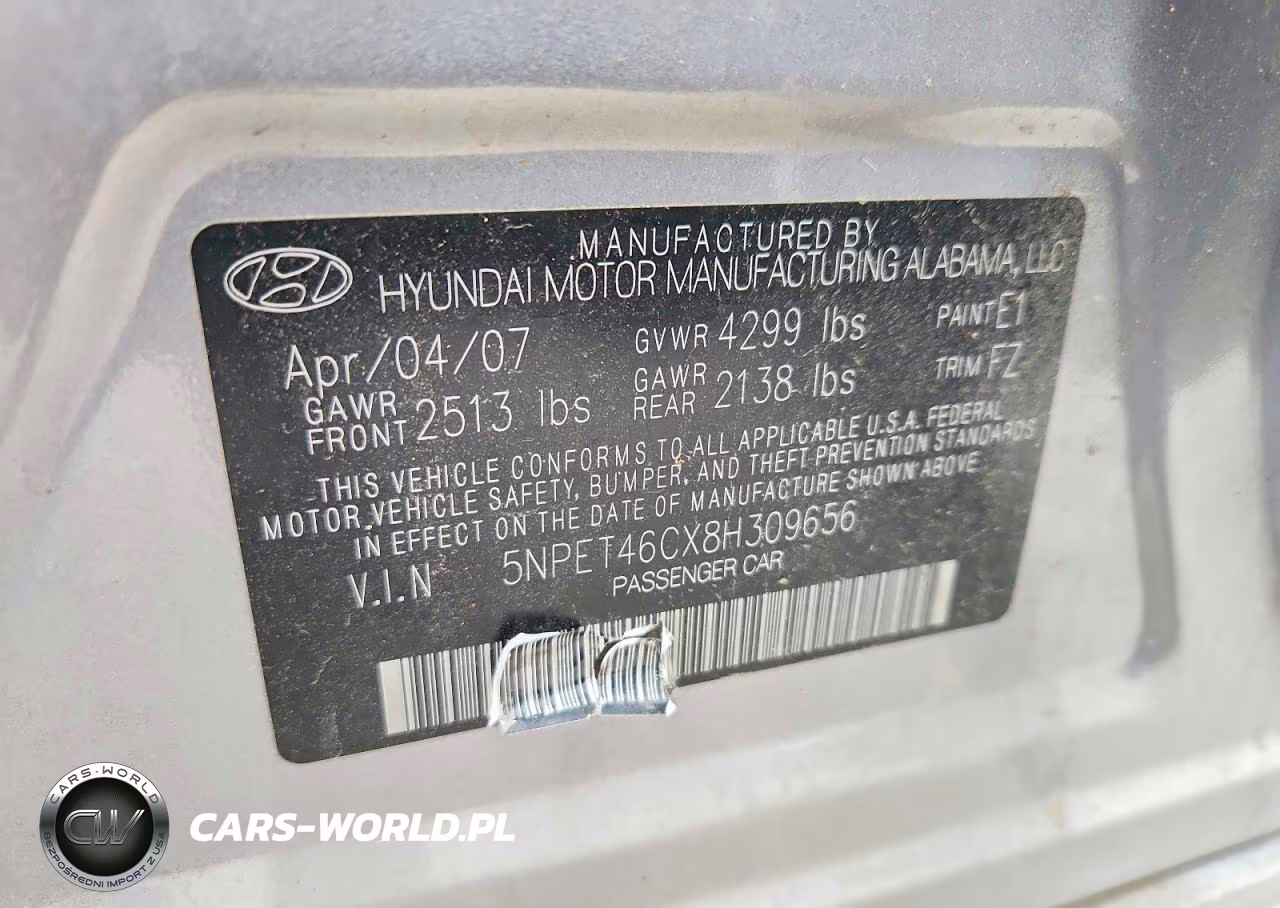 2008 Hyun Sonata VIN:5NPET46CX8H309656 - 12