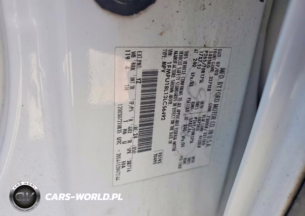 2003 Ford Expedition Eddie Bauer VIN:1FMPU18L13LC56492 - 13