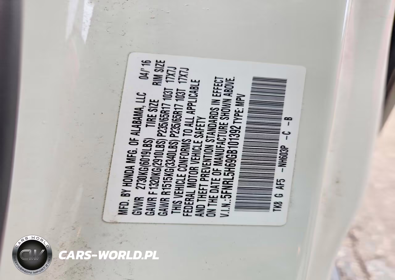 2016 Honda Odyssey Exl VIN:5FNRL5H69GB101392 - 14