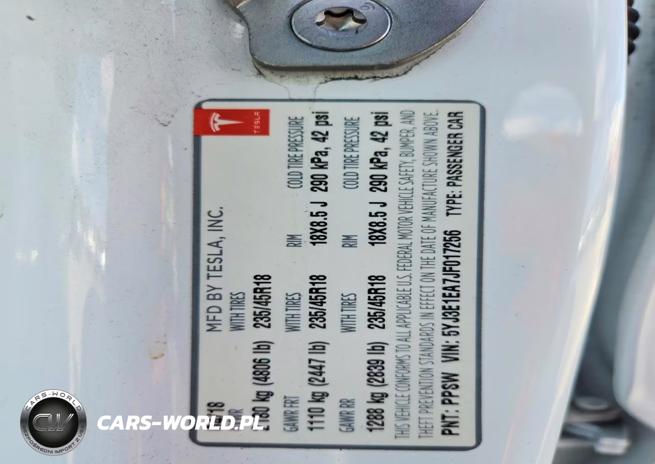 2018 Tesla Model 3 VIN:5YJ3E1EA7JF017256 - 12