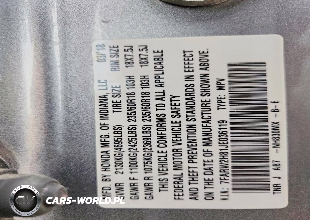 2018 Honda Cr-V Exl VIN:7FARW2H81JE036119 - 13