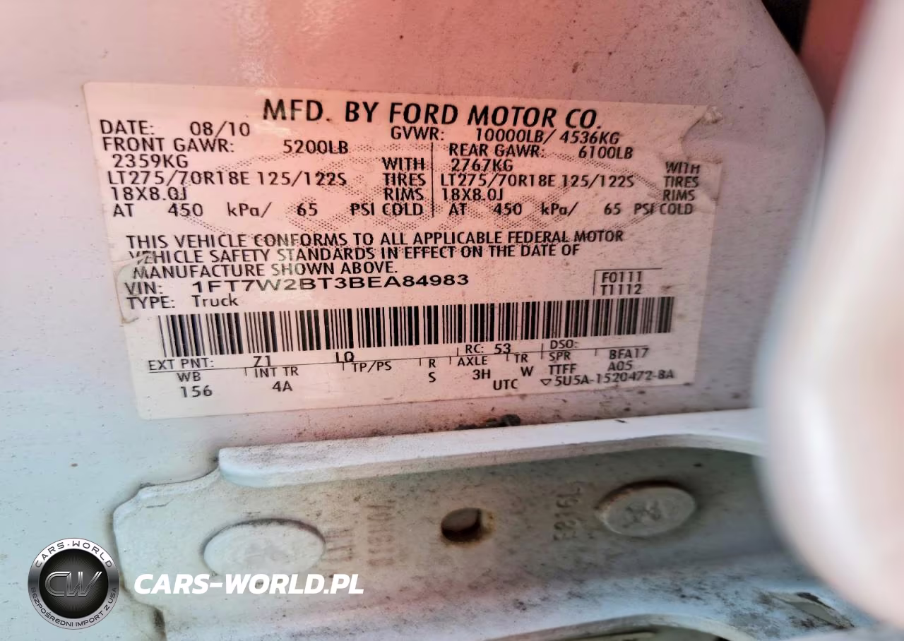 2011 Ford F250 Super Duty VIN:1FT7W2BT3BEA84983 - 12