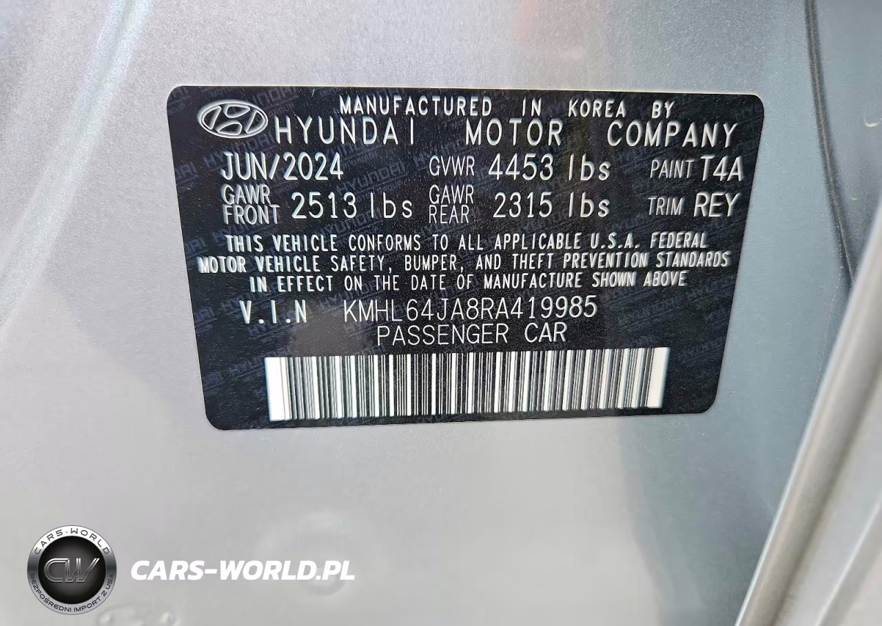 2024 Hyundai Sonata Sel VIN:KMHL64JA8RA419985 - 12