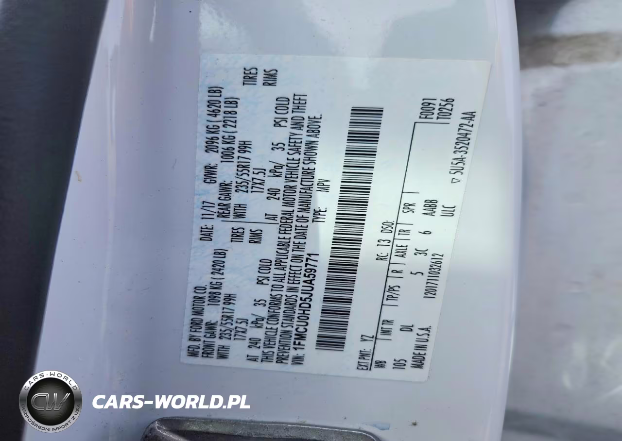 2018 Ford Escape Sel VIN:1FMCU0HD5JUA59771 - 12