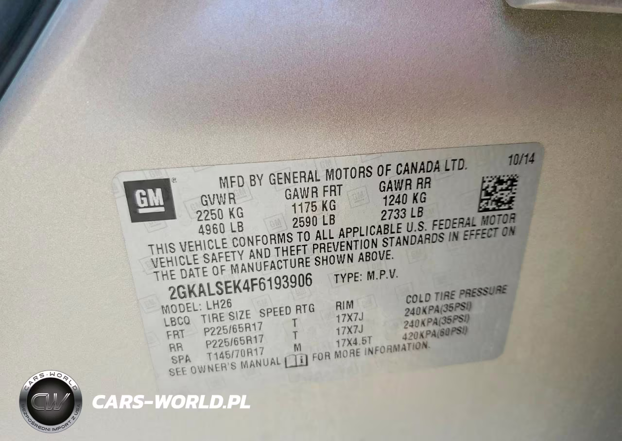 2015 GMC Terrain Slt VIN:2GKALSEK4F6193906 - 13