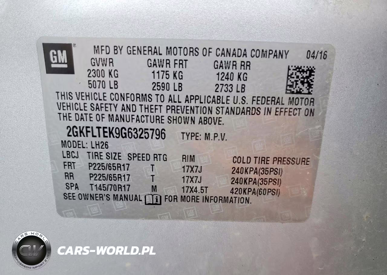 2016 GMC Terrain Sle VIN:2GKFLTEK9G6325796 - 12