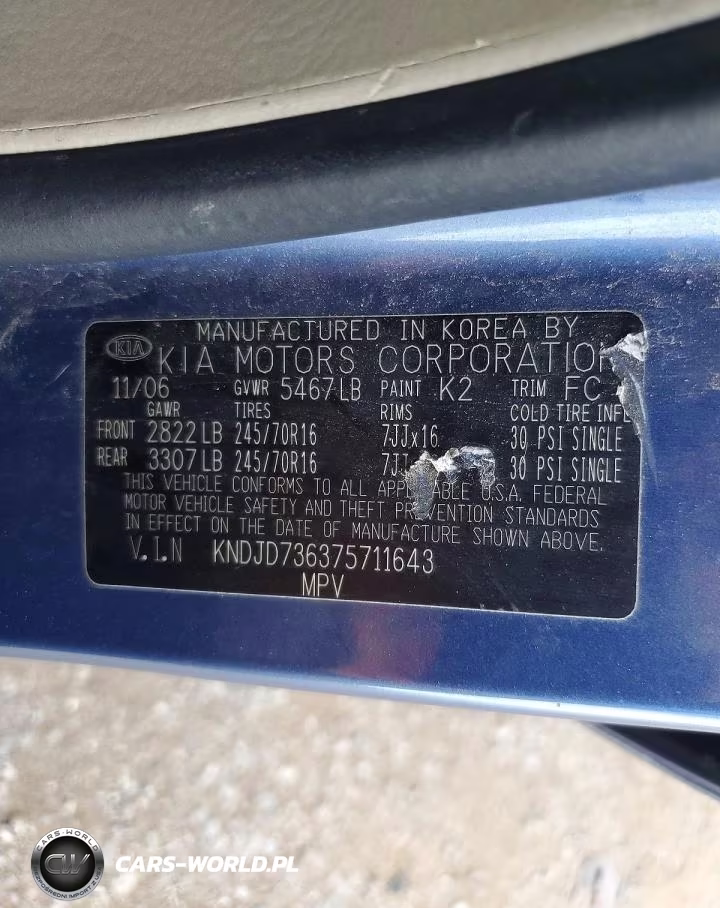 2007 Kia Sorento Base VIN:KNDJD736375711643 - 12