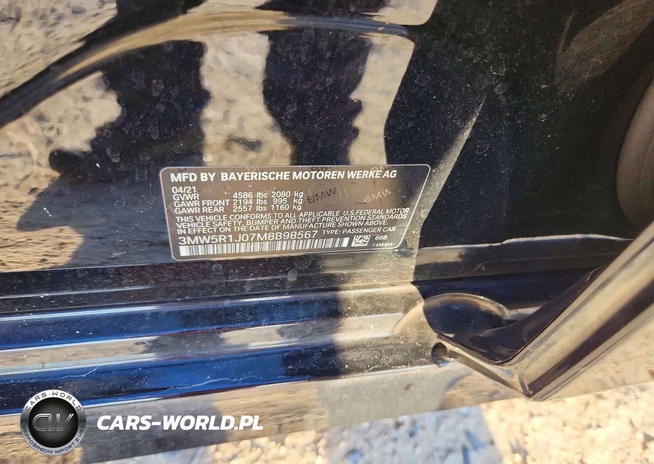 2021 BMW 330I VIN:3MW5R1J07M8B98567 - 12