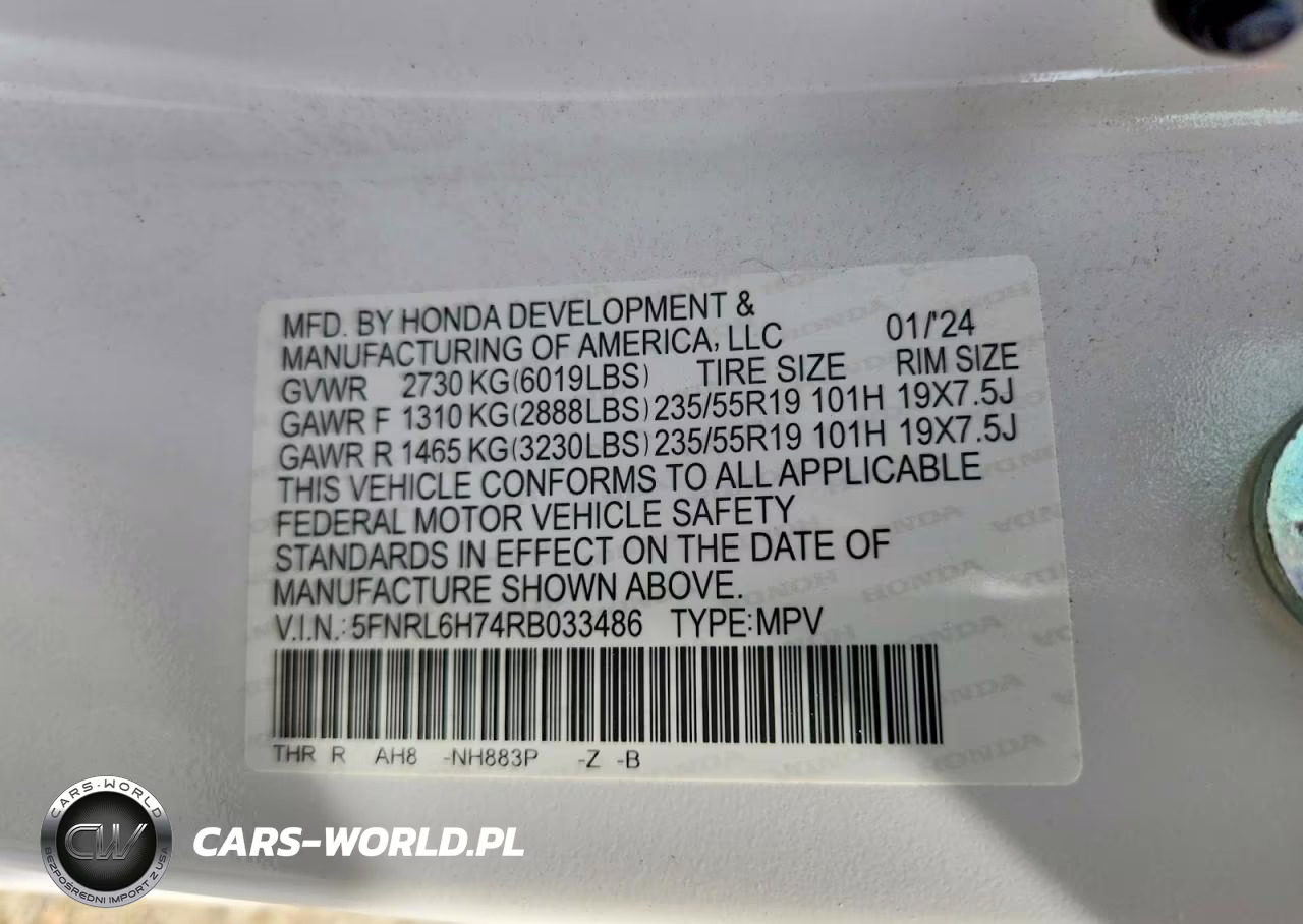 2024 Honda Odyssey Sport VIN:5FNRL6H74RB033486 - 13