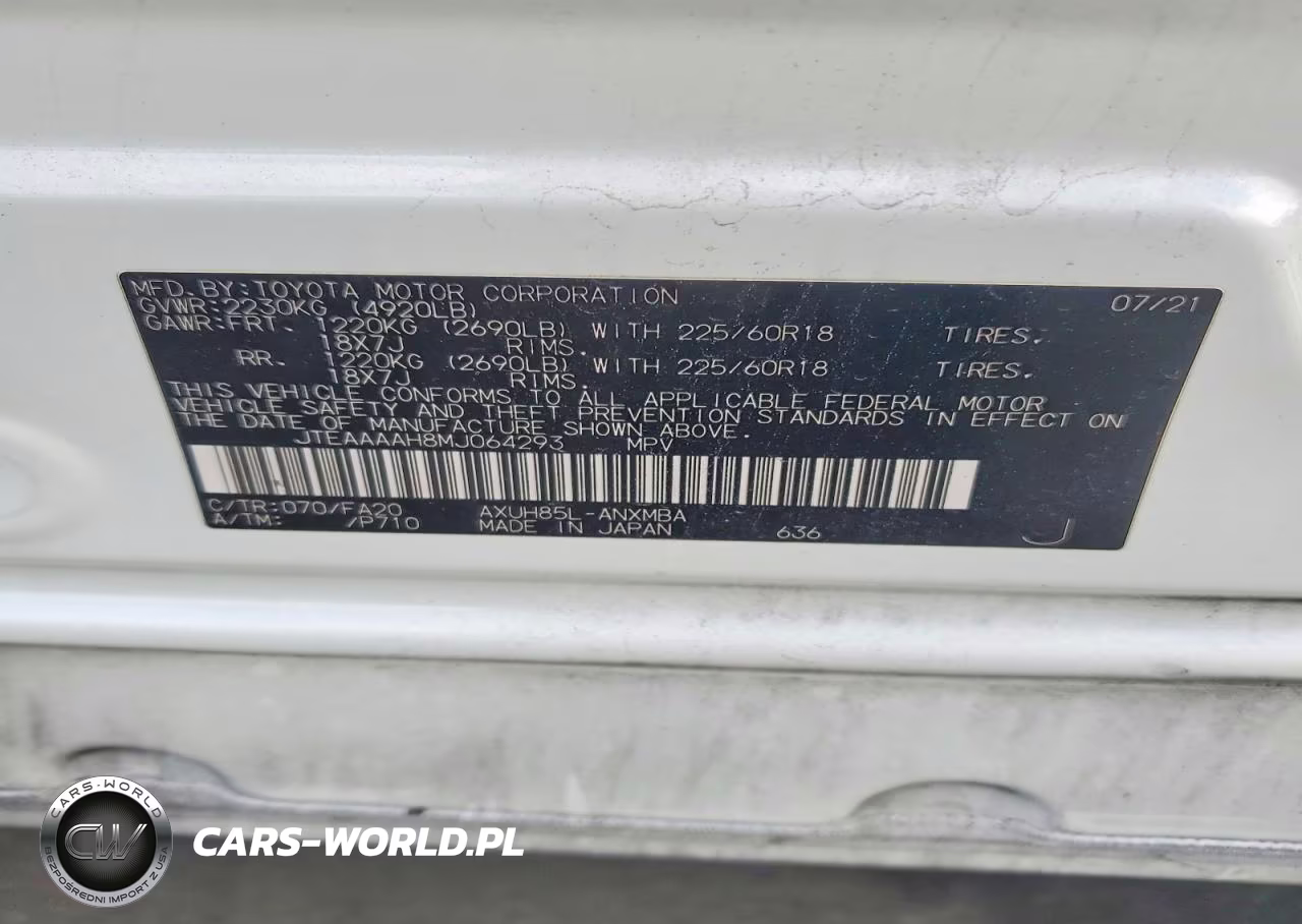 2021 Toyota Venza Le VIN:JTEAAAAH8MJ064293 - 14