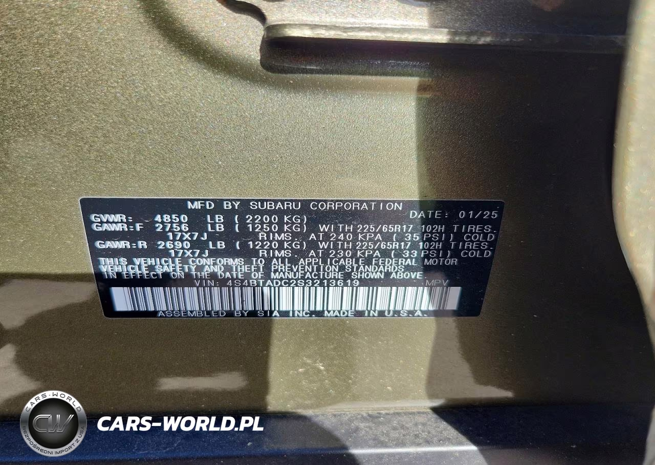 2025 Subaru Outback Premium VIN:4S4BTADC2S3213619 - 14