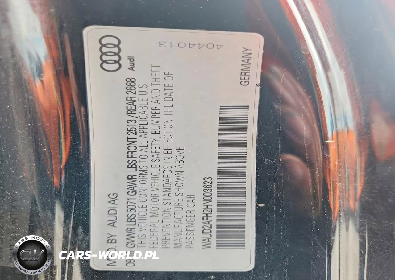 2017 Audi A5 Sport VIN:WAUD2AFH2HN003623 - 13