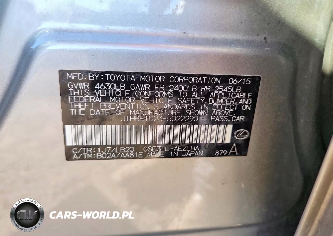2015 Lexus Is 350 VIN:JTHBE1D23F5022290 - 12