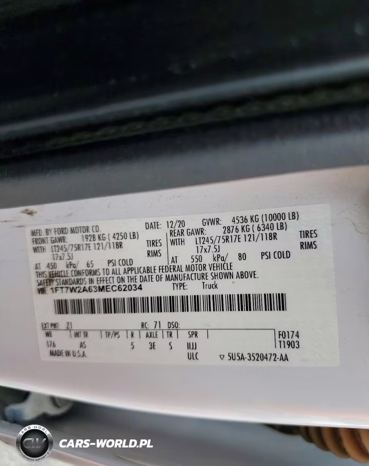 2021 Ford F250 Super Duty VIN:1FT7W2A63MEC62034 - 12