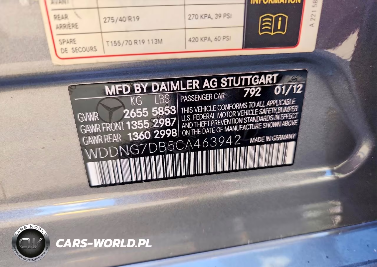 2012 Mercedes-Benz S 550 VIN:WDDNG7DB5CA463942 - 12
