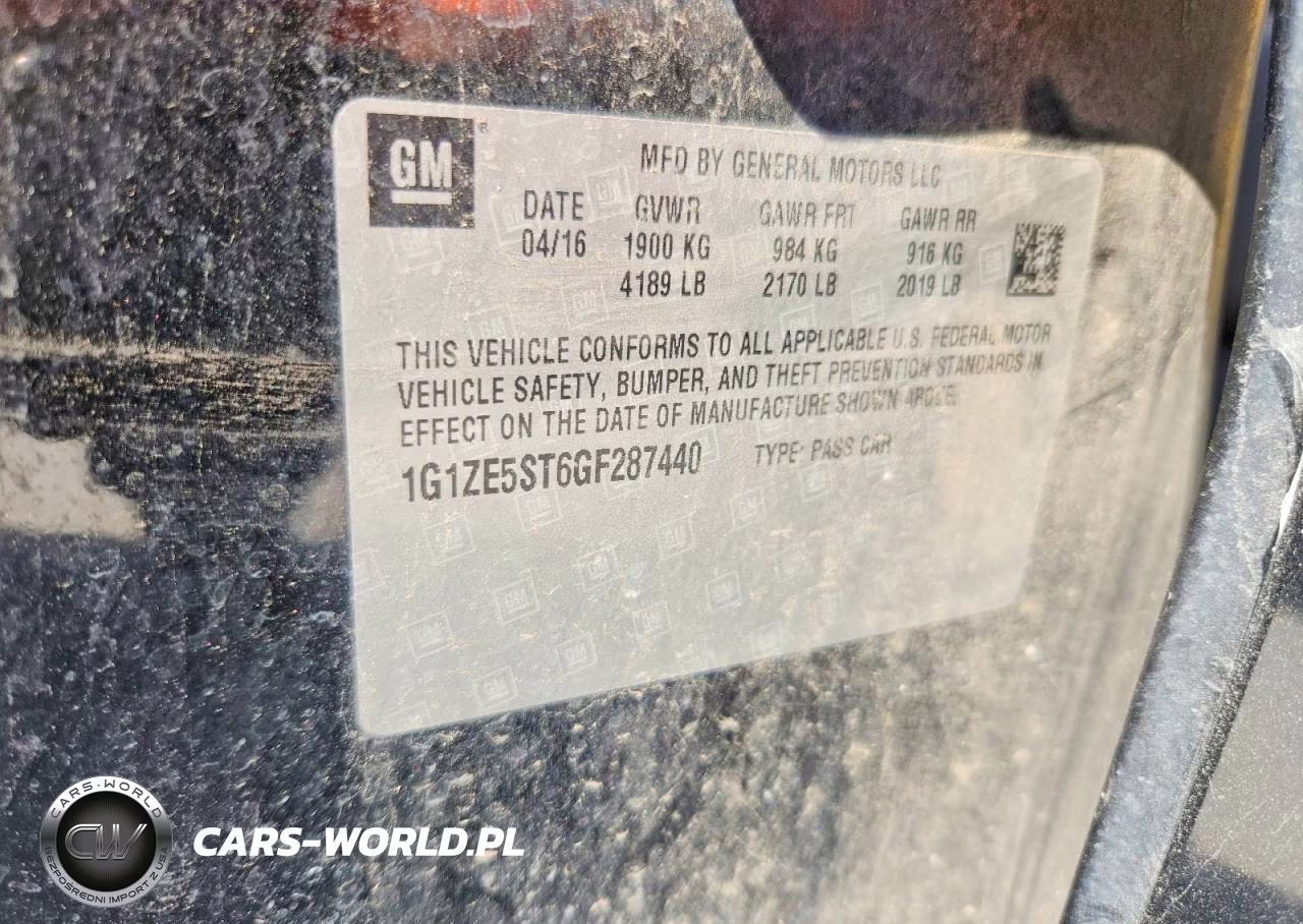 2016 Chevrolet Malibu Lt VIN:1G1ZE5ST6GF287440 - 12