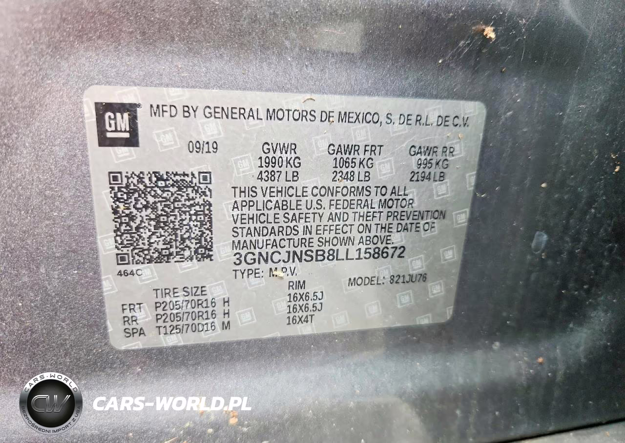 2020 Chevrolet Trax Ls VIN:3GNCJNSB8LL158672 - 13