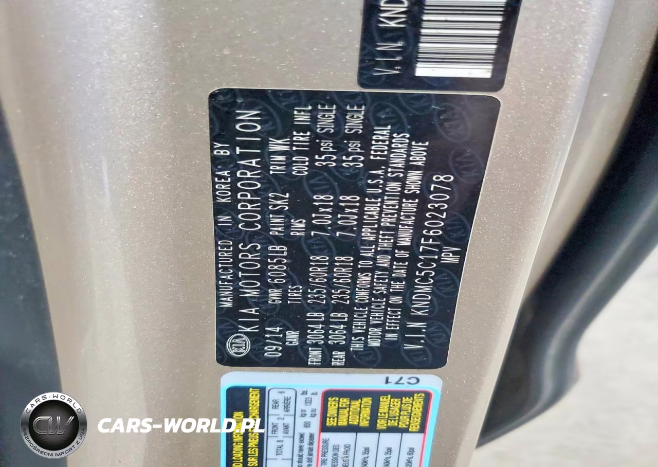 2015 Kia Sedona Ex VIN:KNDMC5C17F6023078 - 13