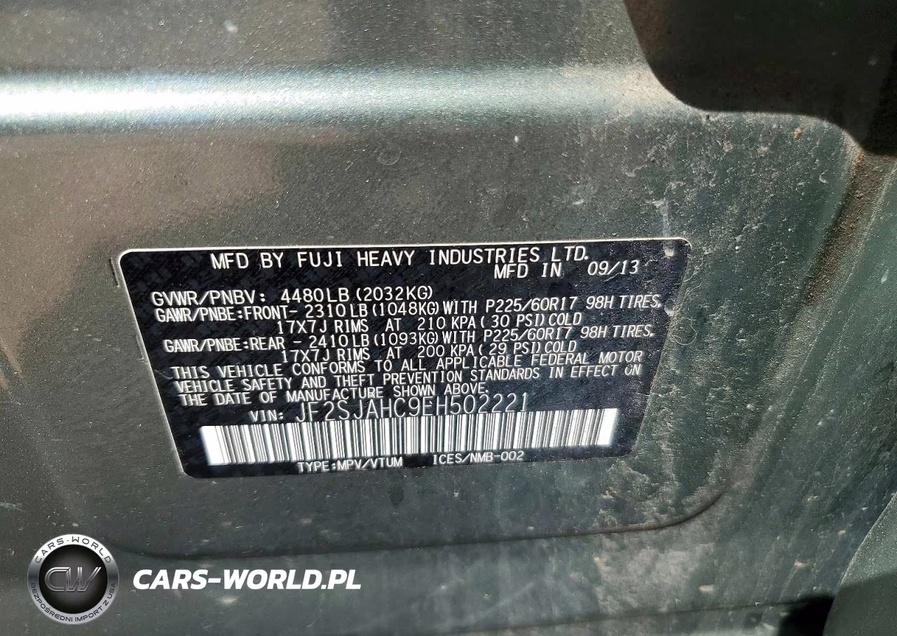 2014 Subaru Forester 2.5I Limited VIN:JF2SJAHC9EH502221 - 13