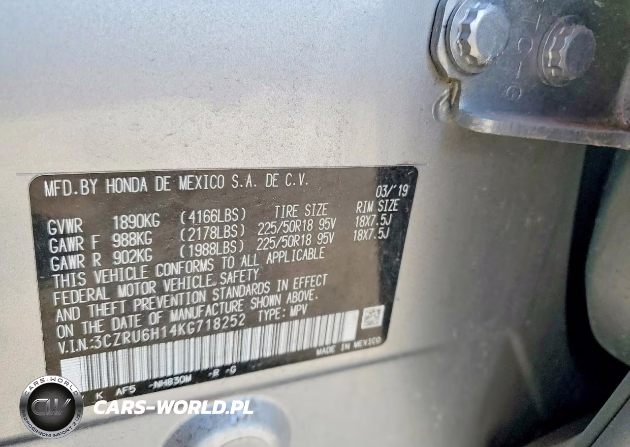 2019 Honda Hr-V Sport VIN:3CZRU6H14KG718252 - 13