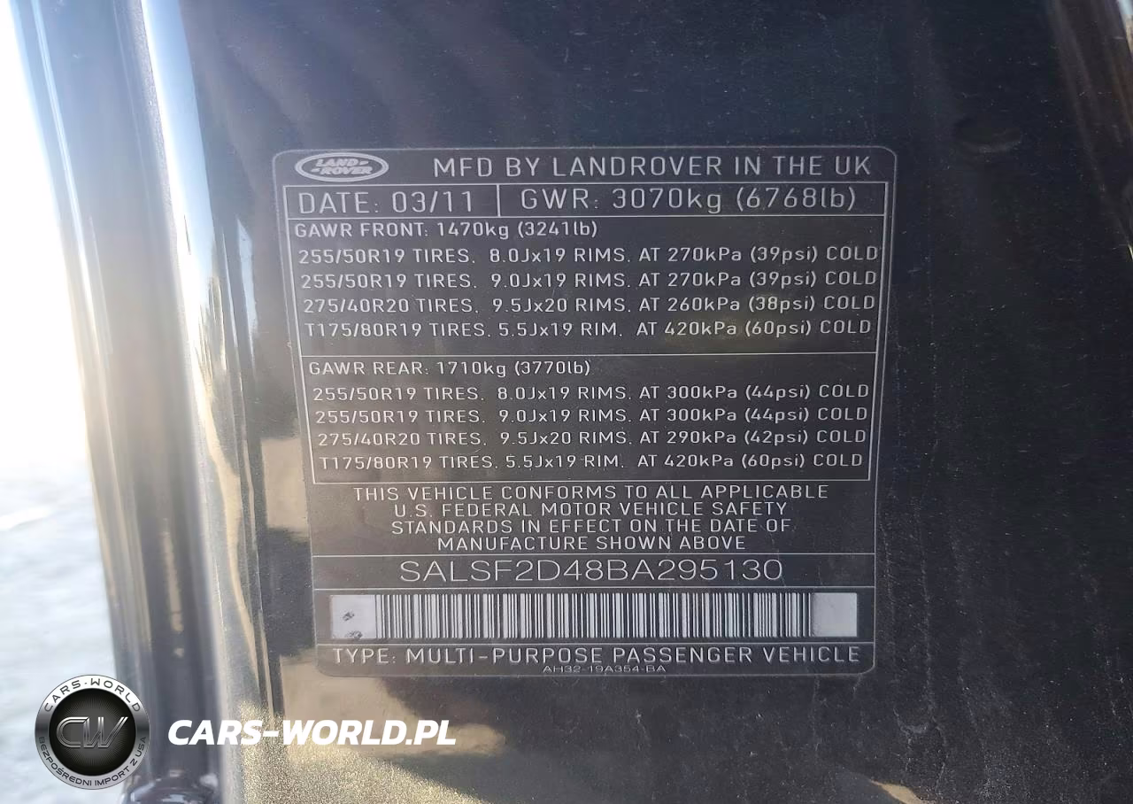2011 Land Rover Range Rover Sport Hse VIN:SALSF2D48BA295130 - 12