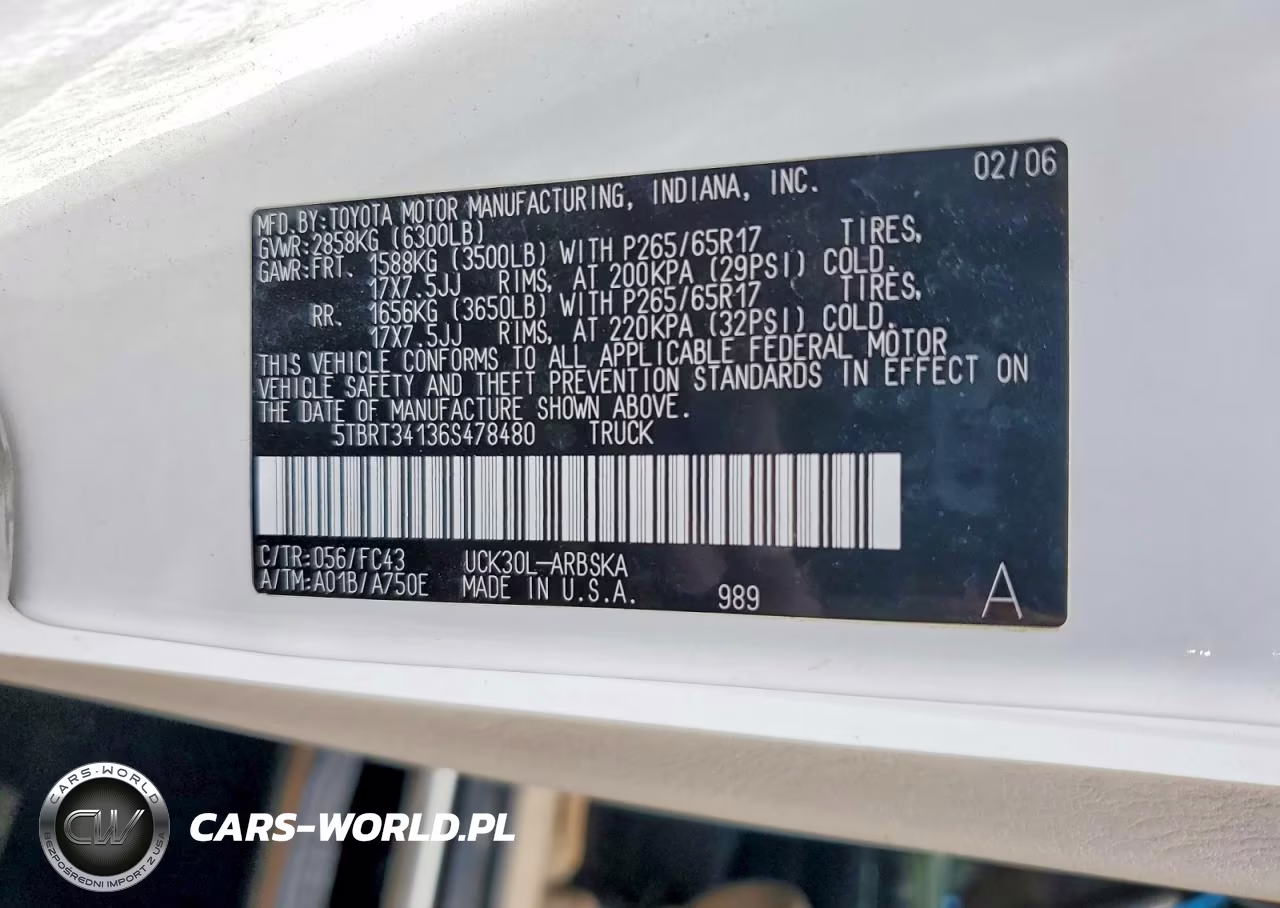 2006 Toyota Tundra Sr5 VIN:5TBRT34136S478480 - 12
