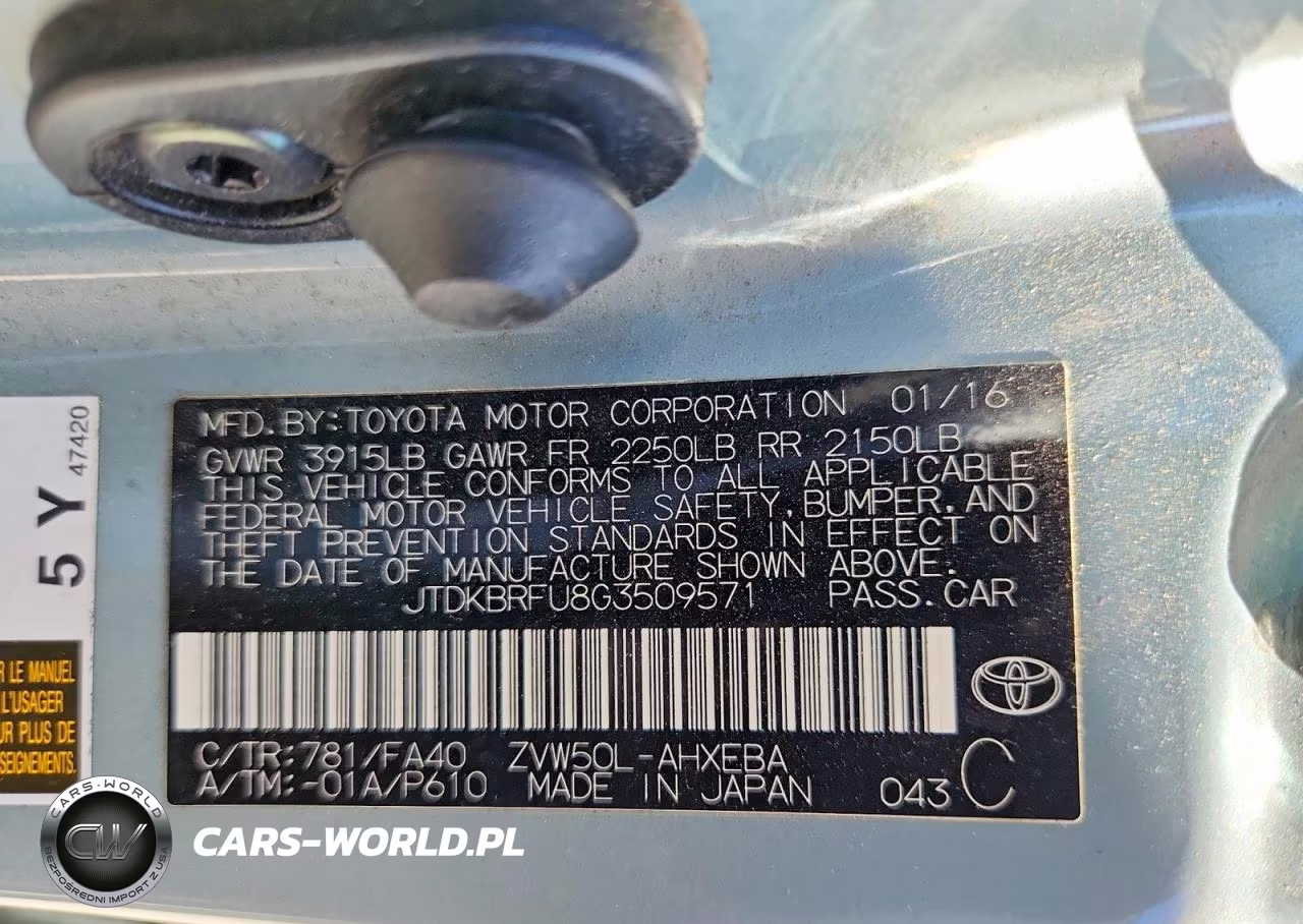 2016 Toyota Prius Two VIN:JTDKBRFU8G3509571 - 14