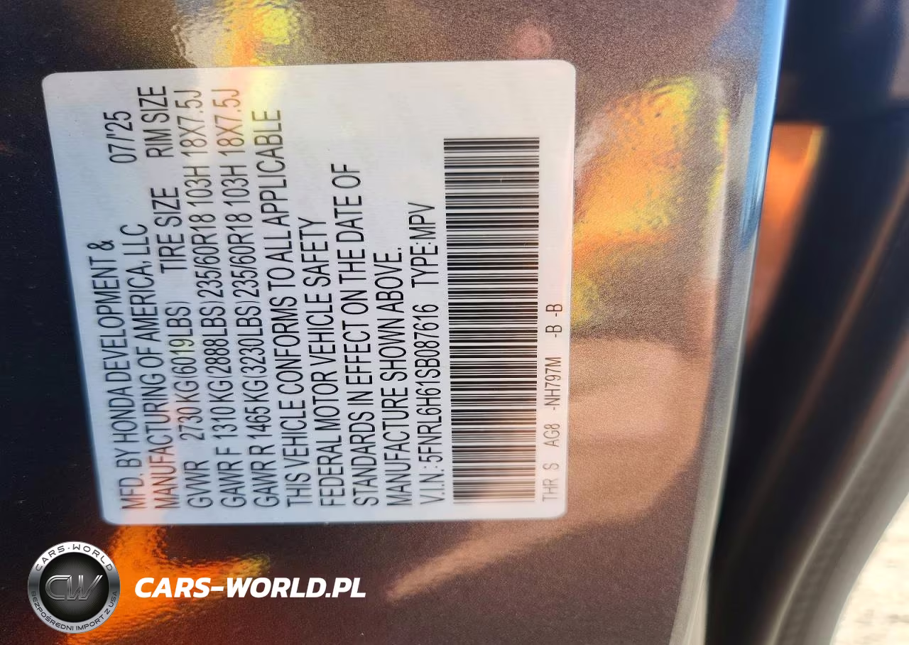 2025 Honda Odyssey Exl VIN:5FNRL6H61SB087616 - 13