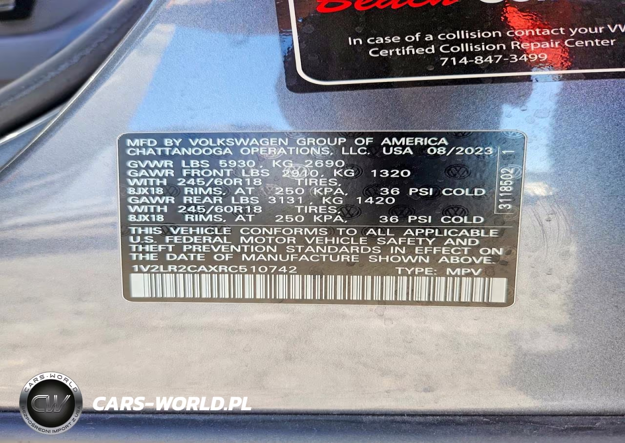 2024 Volkswagen Atlas Se VIN:1V2LR2CAXRC510742 - 13
