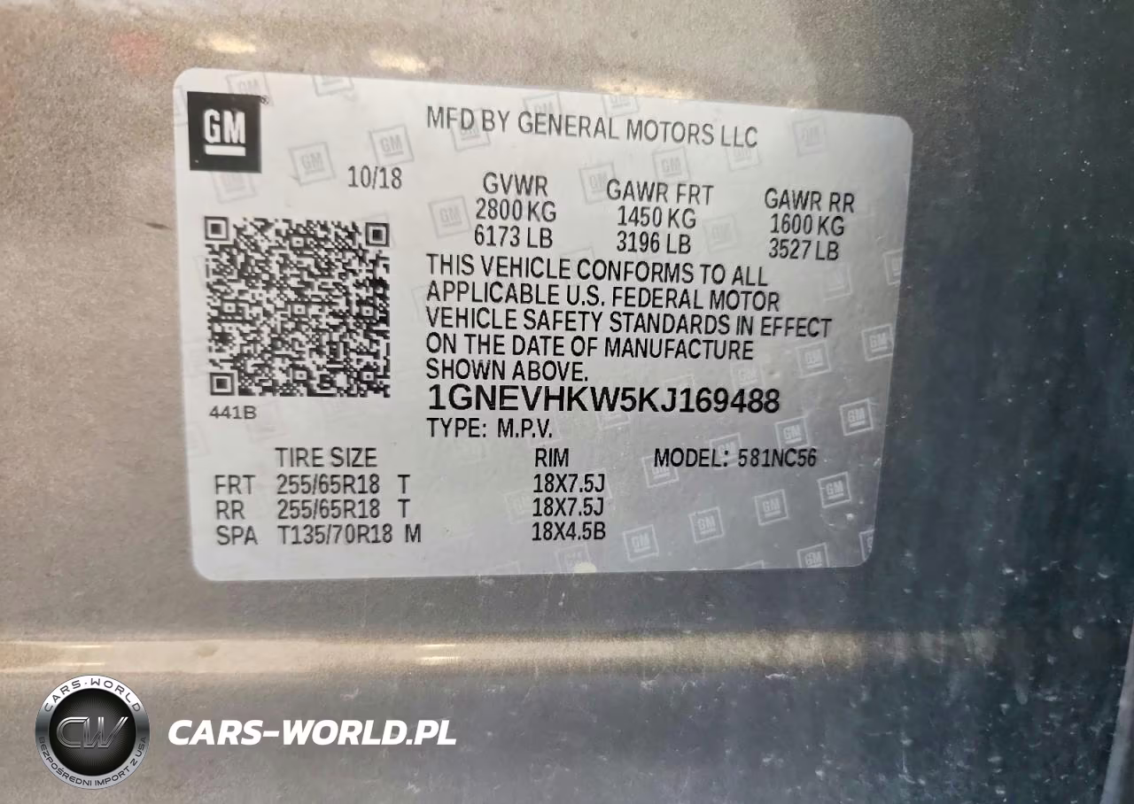 2019 Chevrolet Traverse Lt VIN:1GNEVHKW5KJ169488 - 14