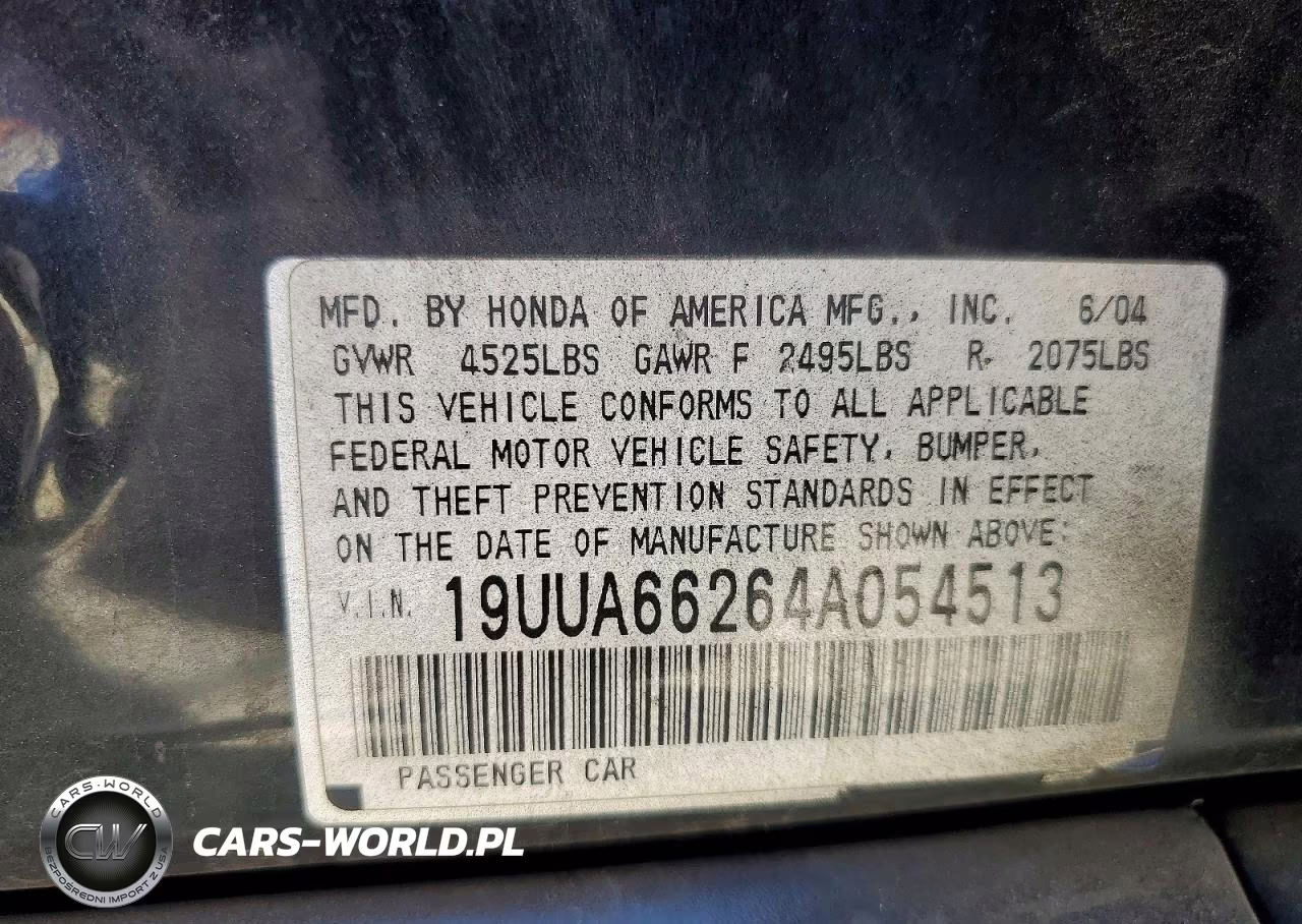 2004 Acura Tl VIN:19UUA66264A054513 - 13