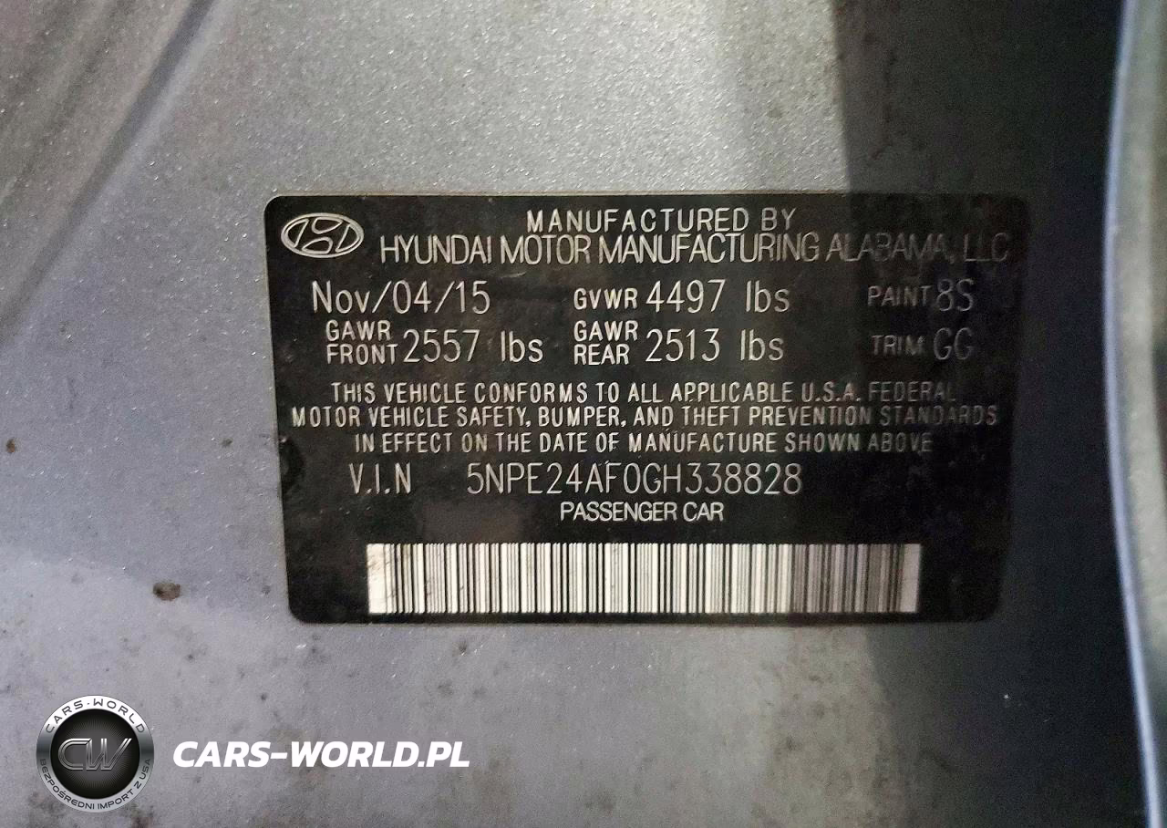 2016 Hyundai Sonata Se VIN:5NPE24AF0GH338828 - 12