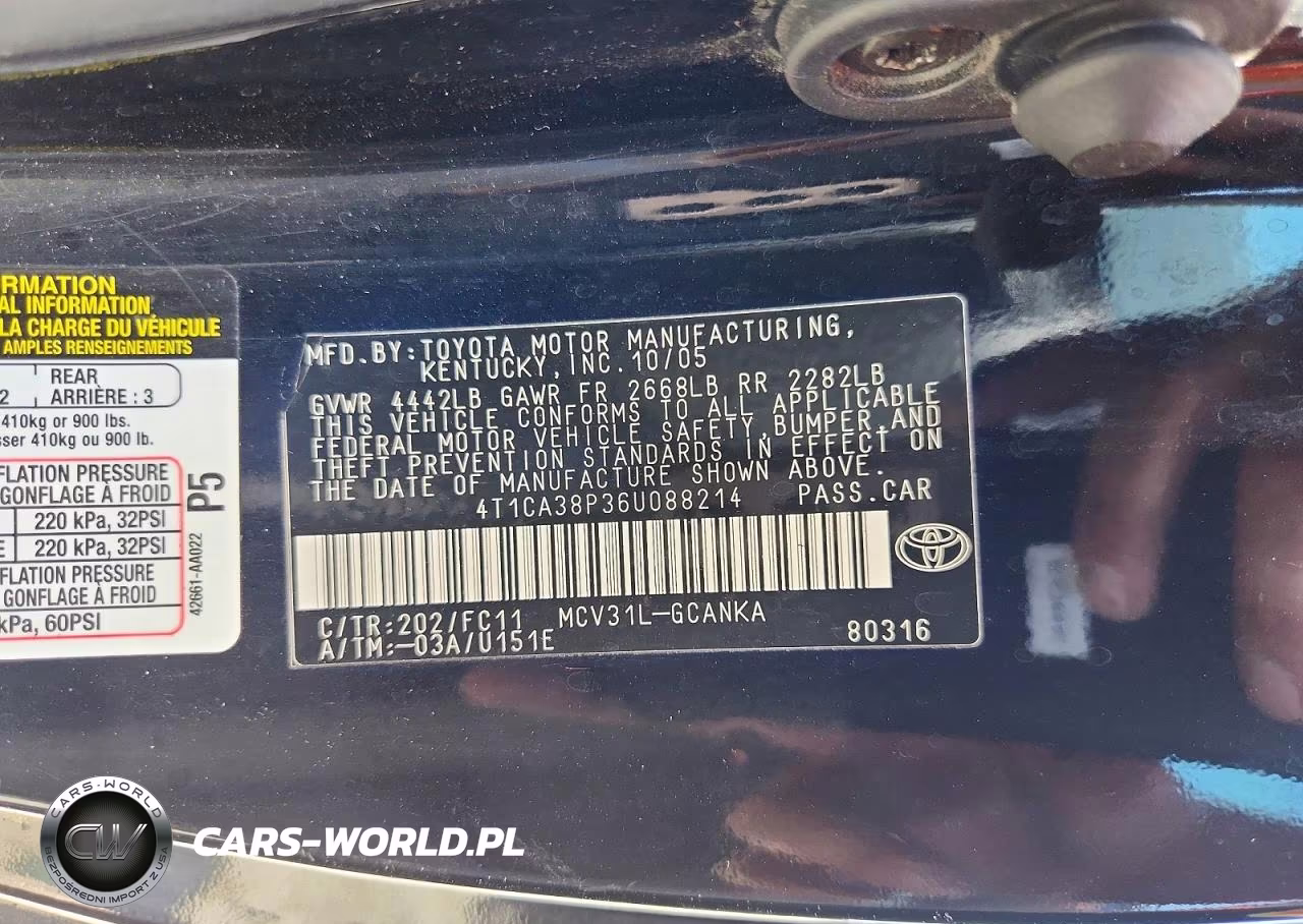 2006 Toyota Camry Solara Se Sport V6 VIN:4T1CA38P36U088214 - 12
