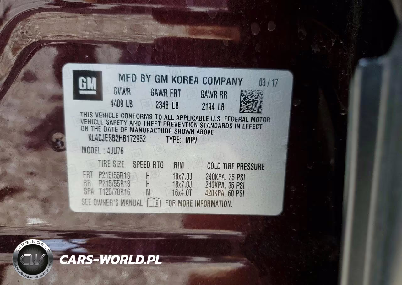 2017 Buick Encore Preferred VIN:KL4CJESB2HB172952 - 13