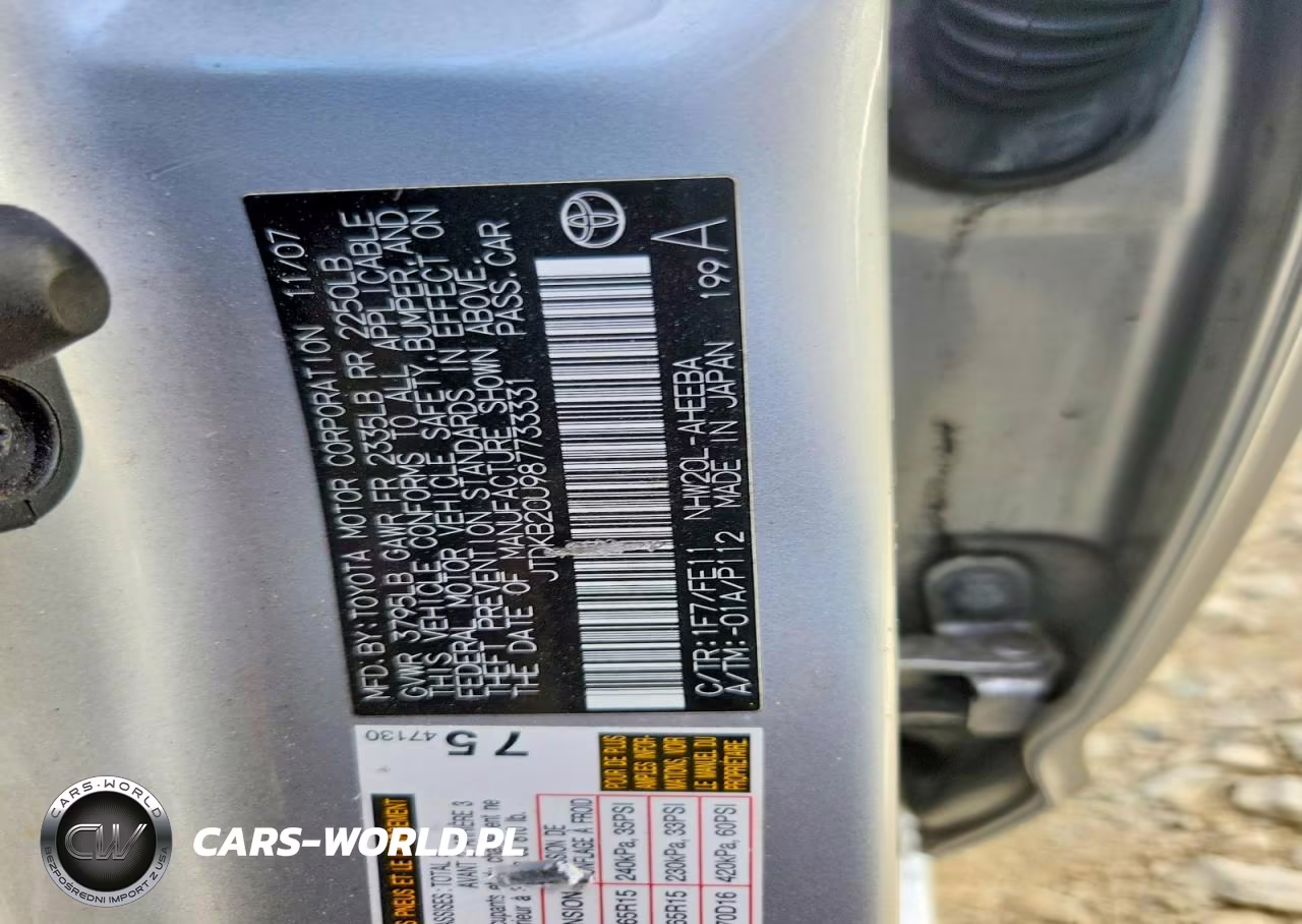2008 Toyota Prius Base VIN:JTDKB20U987733331 - 12