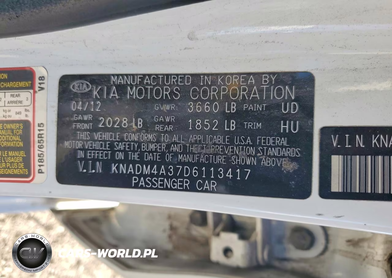 2013 Kia Rio Lx VIN:KNADM4A37D6113417 - 12