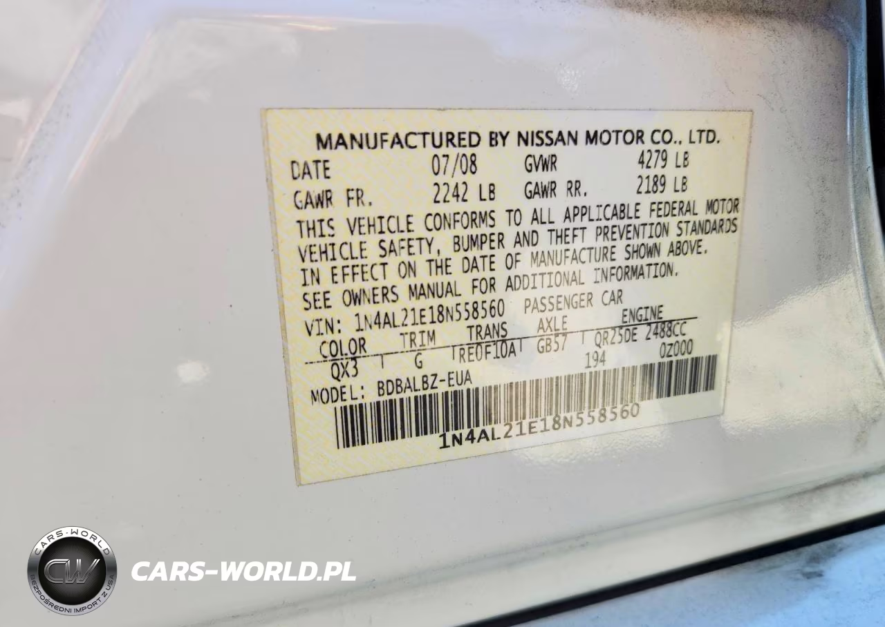 2008 Nissan Altima 2.5 VIN:1N4AL21E18N558560 - 13