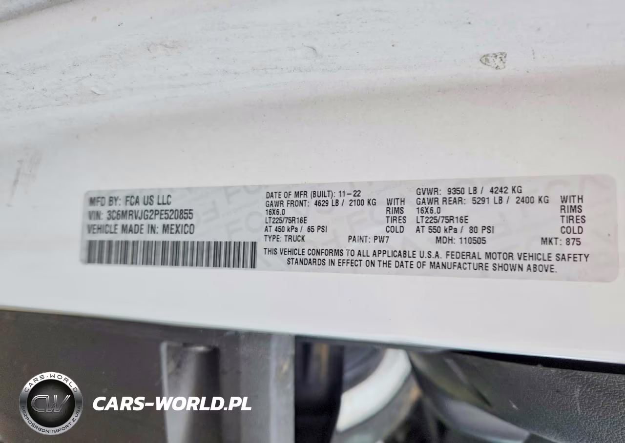 2023 Ram Promaster 3500 3500 High VIN:3C6MRVJG2PE520855 - 13