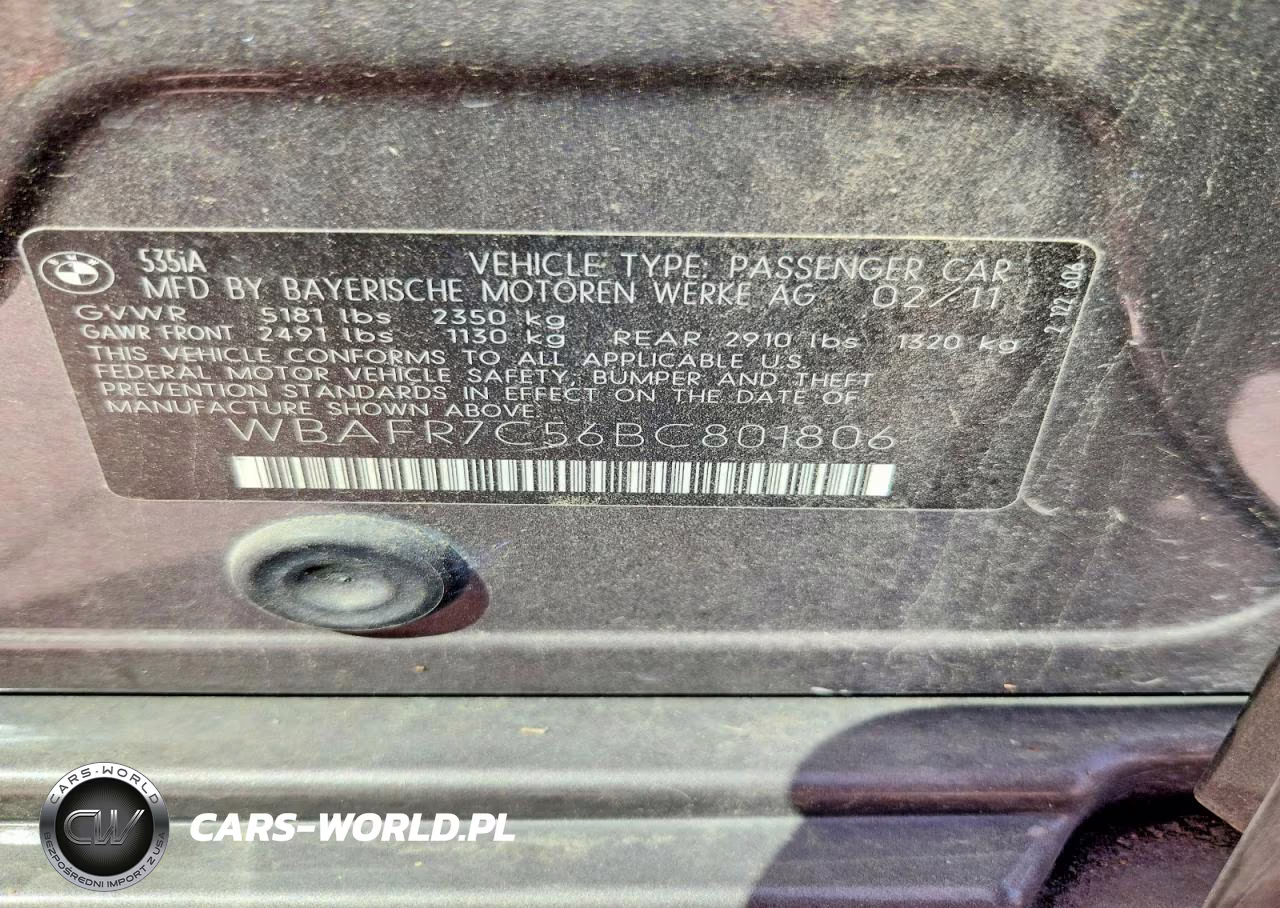 2011 BMW 535 I VIN:WBAFR7C56BC801806 - 13