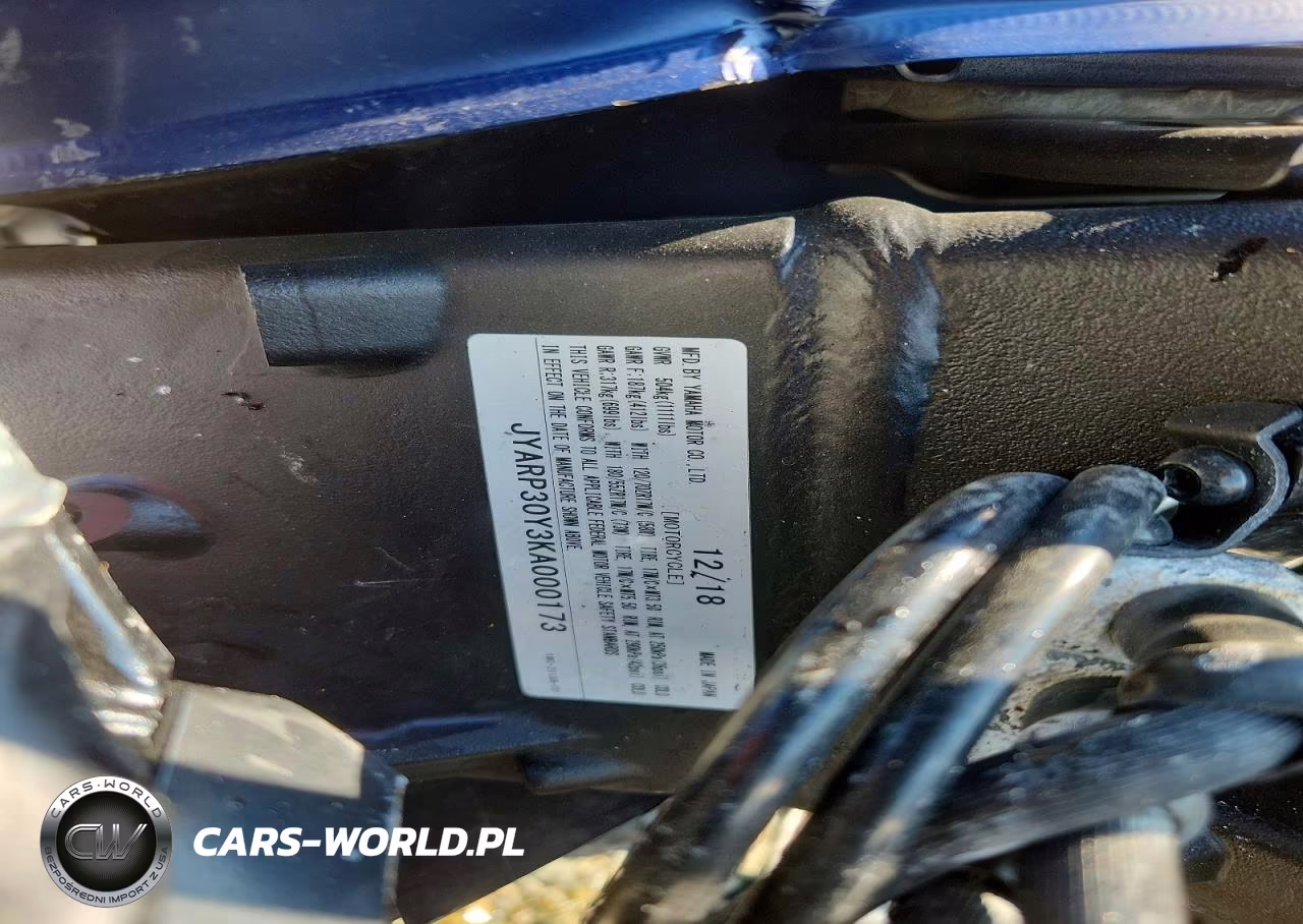 2019 Yamaha Fjr1300 Aec VIN:JYARP30Y3KA000173 - 9