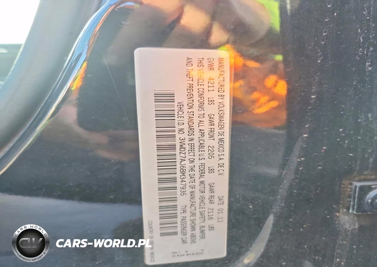 2011 Volkswagen Jetta Se VIN:3VWDZ7AJ6BM347935 - 12