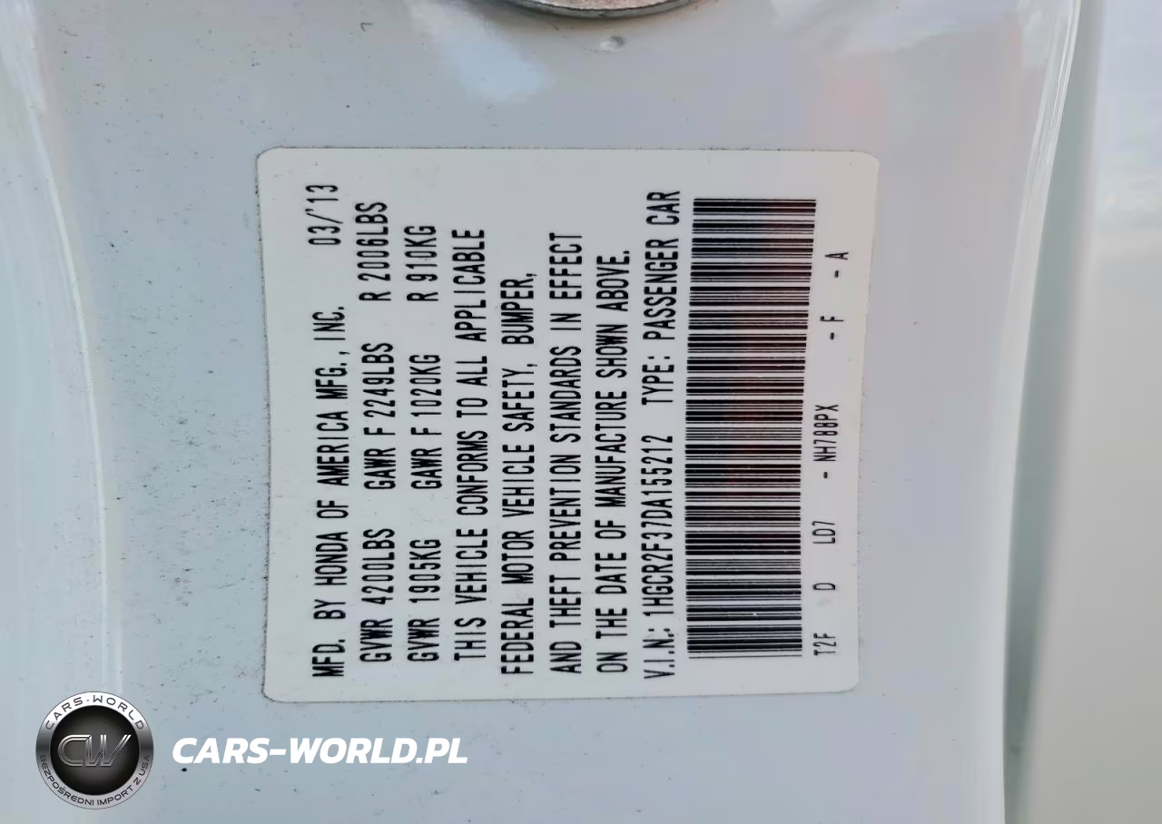 2013 Honda Accord Lx VIN:1HGCR2F37DA155212 - 12