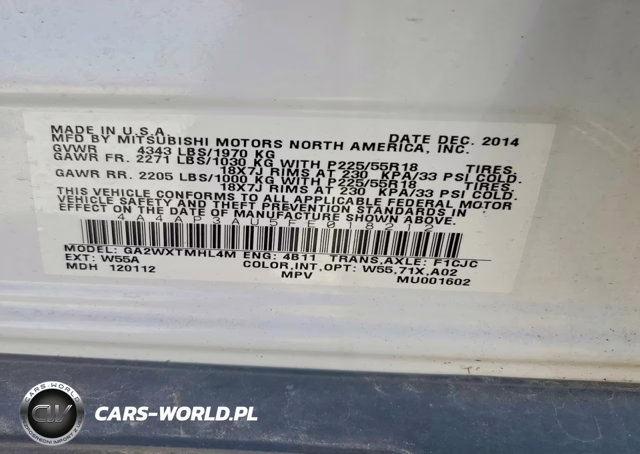 2015 Mitsubishi Outlander Sport Es VIN:4A4AP3AU5FE018212 - 12