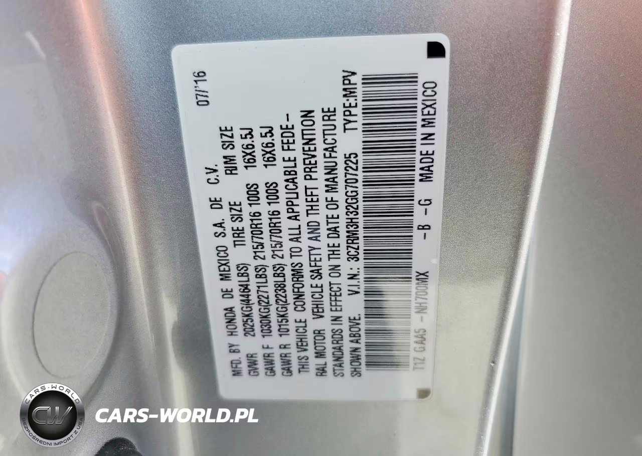 2016 Honda Cr-V Lx VIN:3CZRM3H32GG707225 - 12