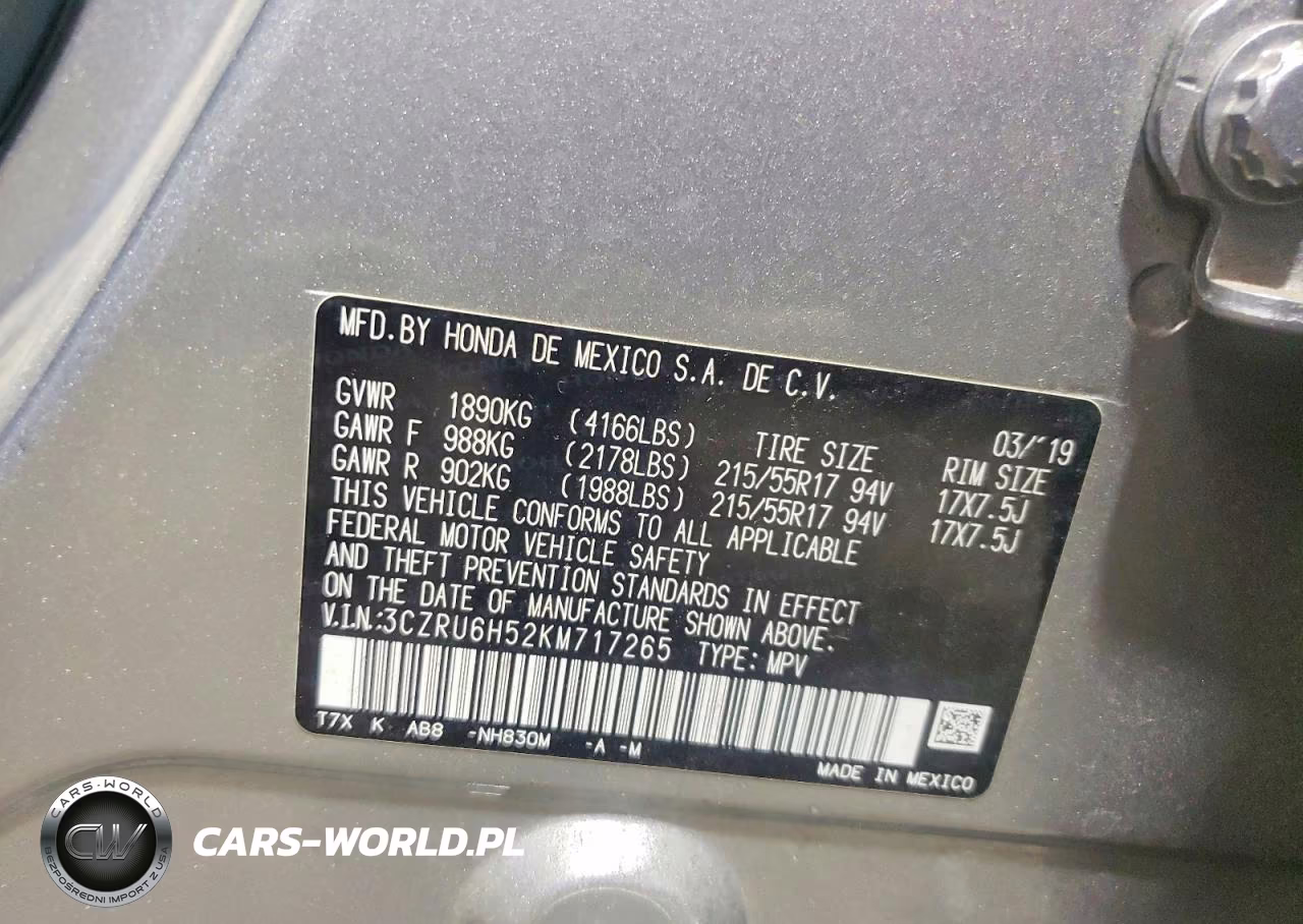 2019 Honda Hr-V Ex VIN:3CZRU6H52KM717265 - 13