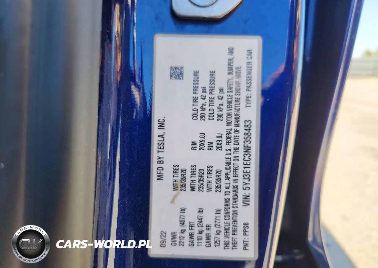 2022 Tesla Model 3 VIN:5YJ3E1EC3NF358483 - 12