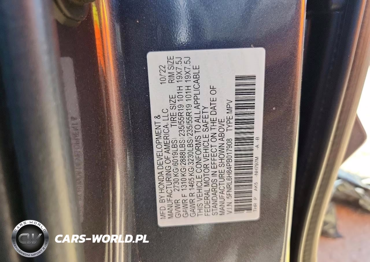 2023 Honda Odyssey Touring VIN:5FNRL6H84PB017908 - 13