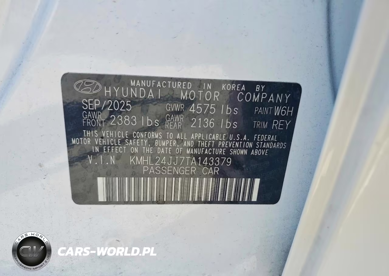 2026 Hyundai Sonata Hybrid Blue VIN:KMHL24JJ7TA143379 - 13