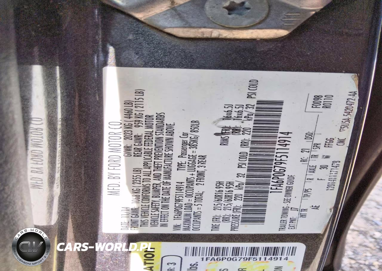 2015 Ford Fusion S VIN:1FA6P0G79F5114914 - 12
