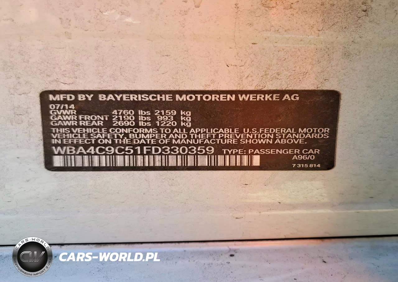 2015 BMW 428 Xi Gran Coupe Sulev VIN:WBA4C9C51FD330359 - 12